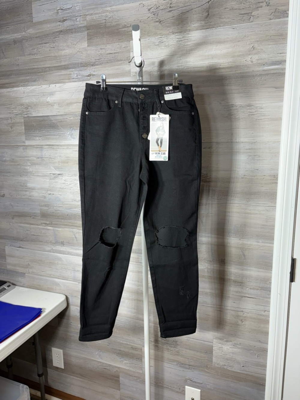 Rewash Black Distressed Boyfriend Jeans 1885